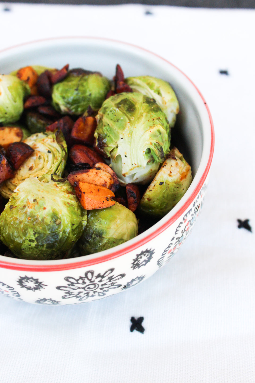 Roasted Brussels Sprouts w/Sliced Almonds (Sodium free!)