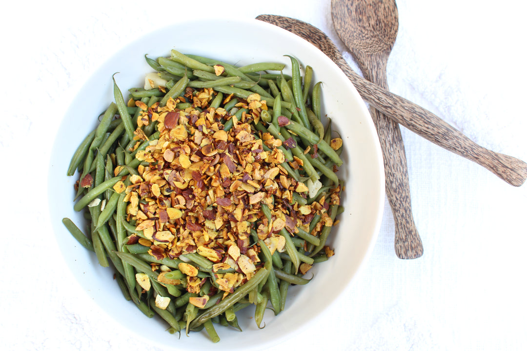 Green Beans with Turmeric & Paprika Spiced Almonds