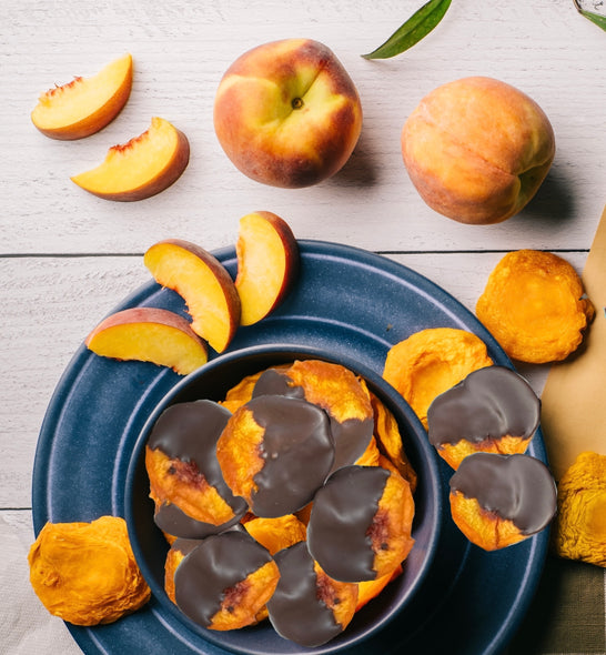Dark Chocolate Half-Dipped Peaches